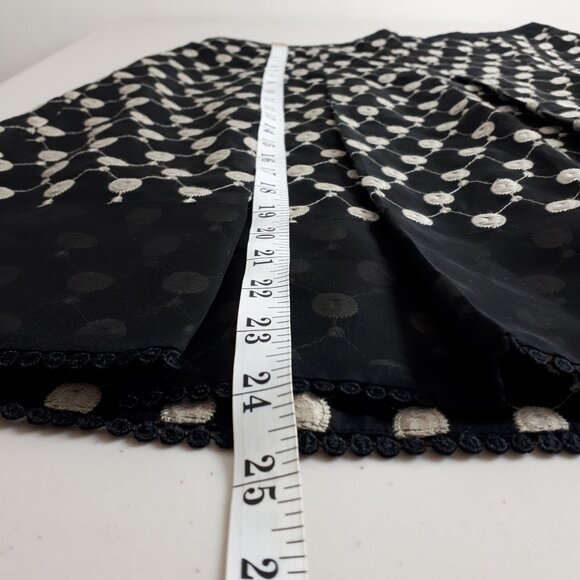 Ann Taylor Black Embroidered Dots Silk Skirt - Picture 9 of 13